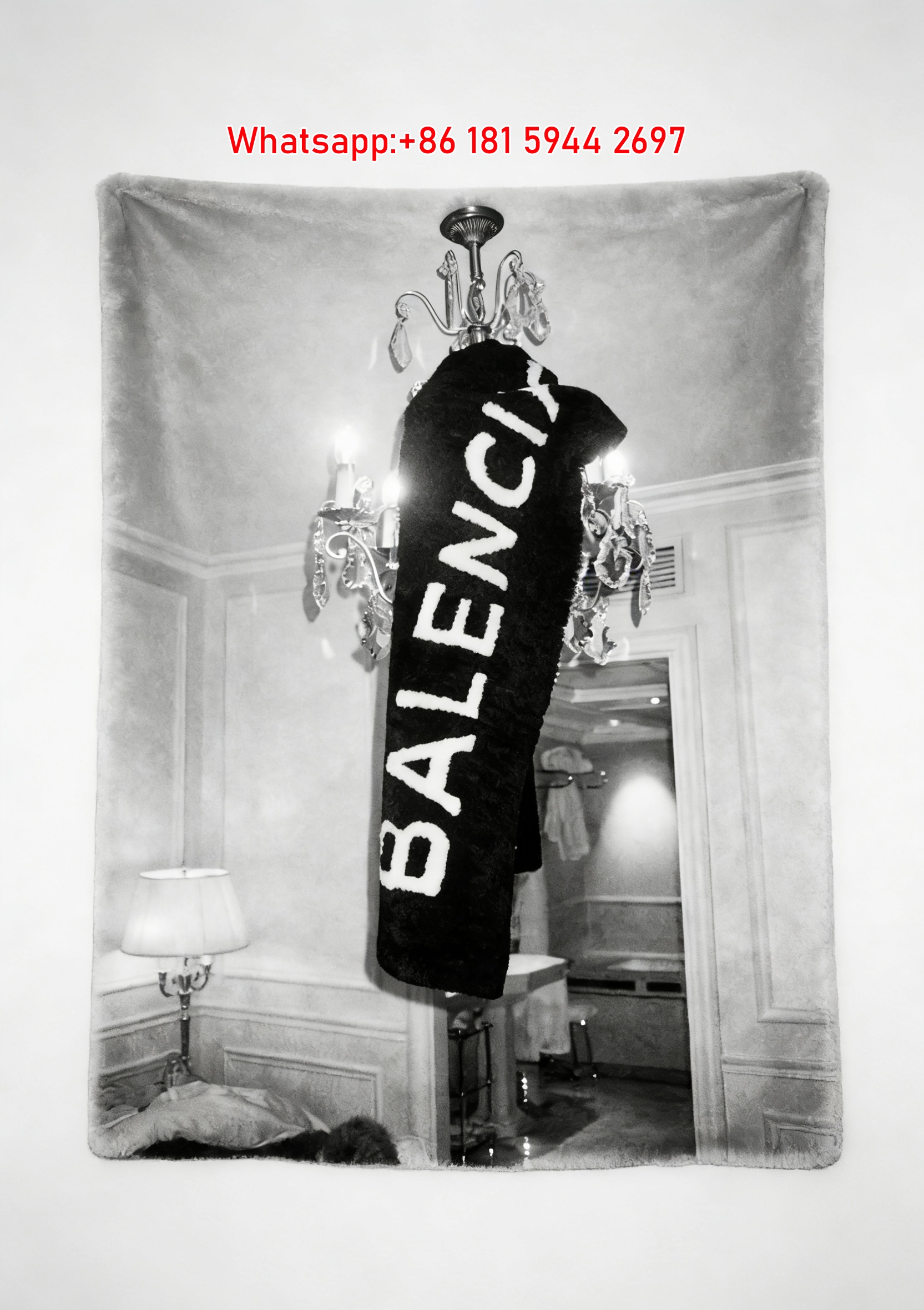 Balenciaga Bold Logo Fleece Throw Blanket for Sofa Decor BA427